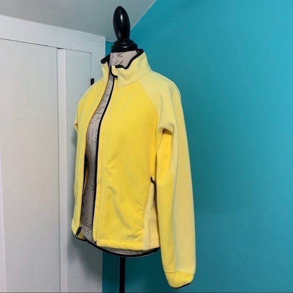 L.L. Bean Yellow Polartec Zip Up Fleece Coat - Picture 1 of 8